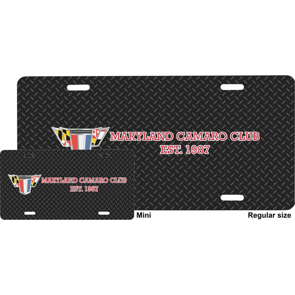 Maryland Camaro Club Logo2 License Plate - Sizes - Four Holes
