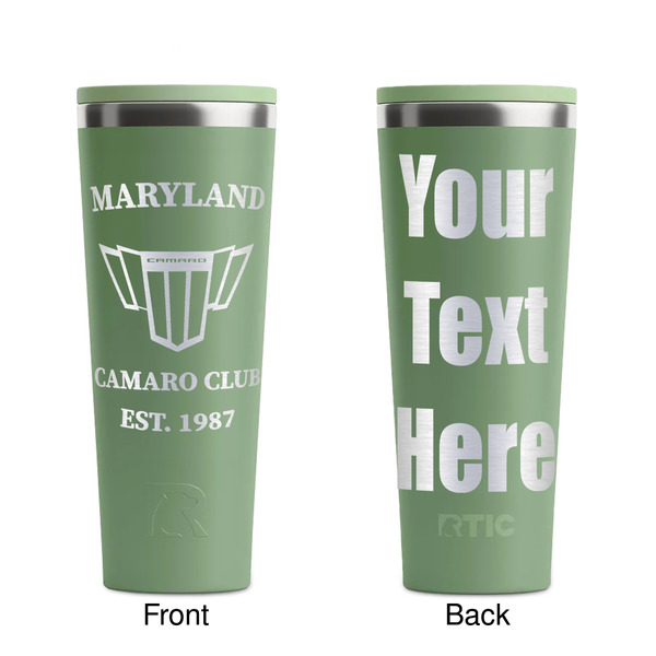 Maryland Camaro Club Logo2 Light Green RTIC Everyday Tumbler - 28 oz. - Front and Back