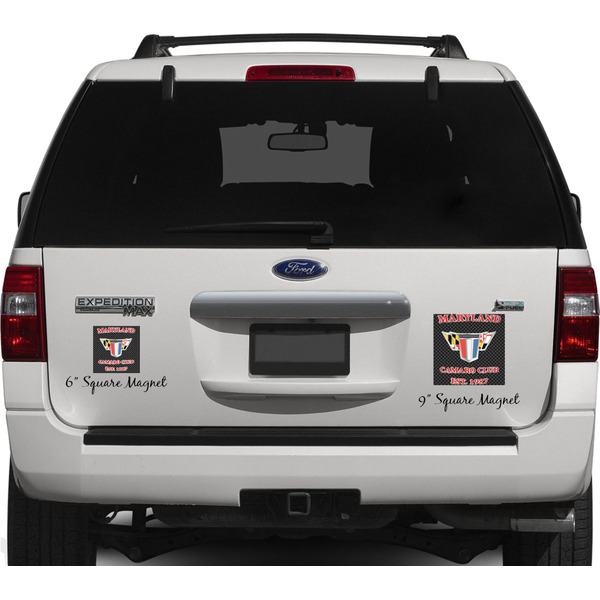 Maryland Camaro Club Logo2 Personalized Square Car Magnets on Ford Explorer