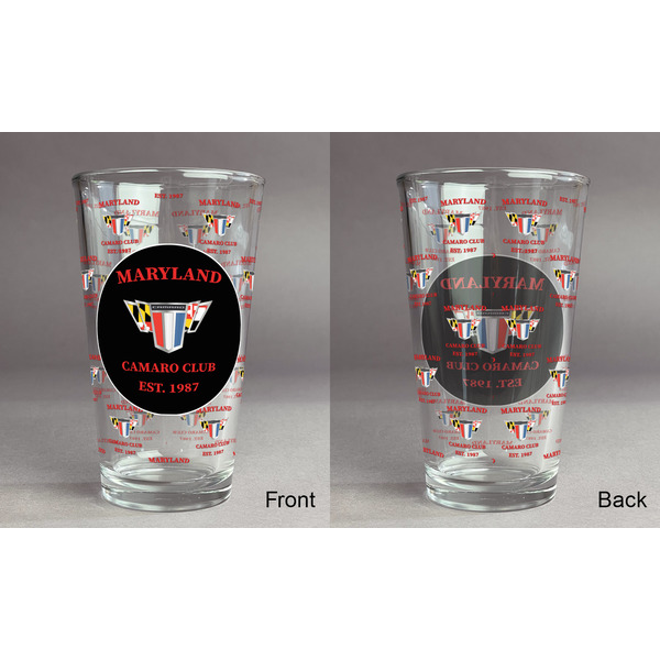 Maryland Camaro Club Logo2 Pint Glass - Full Fill w Transparency - Approval
