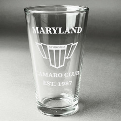 Maryland Camaro Club Logo2 Pint Glass - Laser Engraved