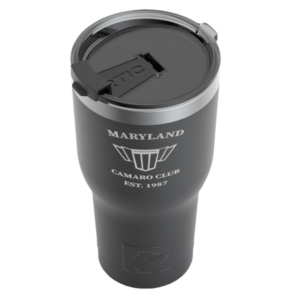 Maryland Camaro Club Logo2 RTIC Tumbler - Black - Angled