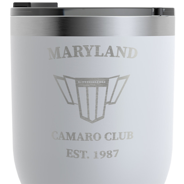 Maryland Camaro Club Logo2 RTIC Tumbler - White - Close Up