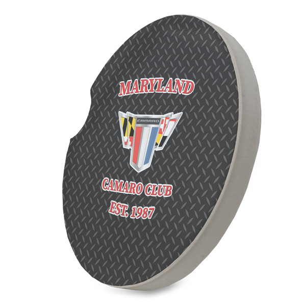 Maryland Camaro Club Logo2 Sandstone Car Coaster - Standing Angle