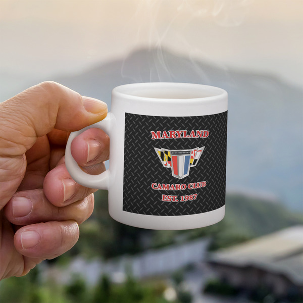 Maryland Camaro Club Logo2 Single Shot Espresso Cup - Lifestyle in Hand