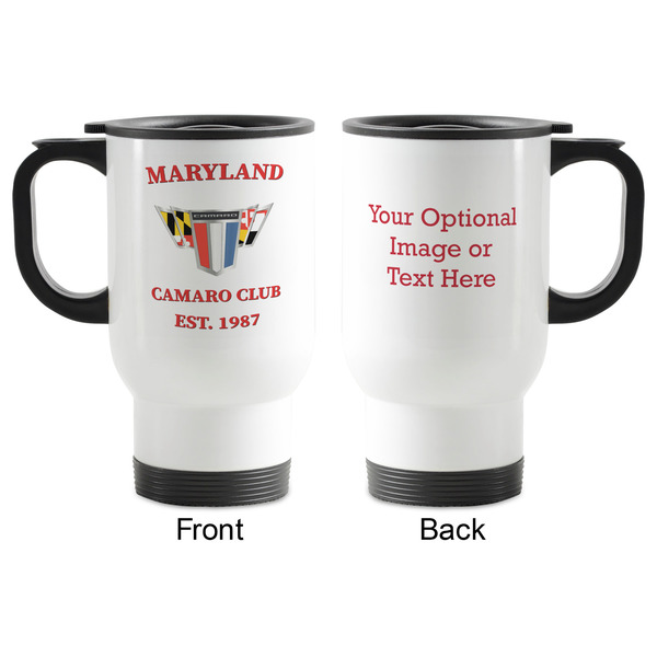 Maryland Camaro Club Logo2 Stainless Steel Travel Mug with Handle - Front & Back