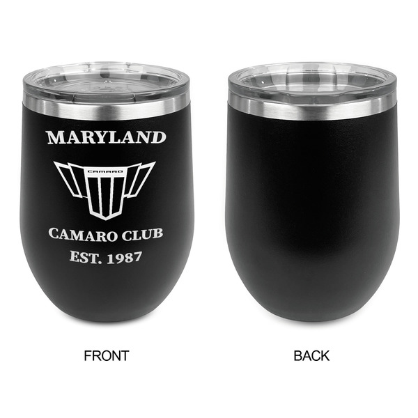 Maryland Camaro Club Logo2 Stainless Wine Tumblers - Black - Single Sided - Approval