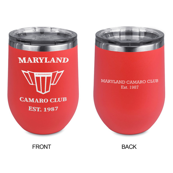 Maryland Camaro Club Logo2 Stainless Wine Tumblers - Coral - Double Sided - Approval