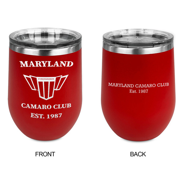 Maryland Camaro Club Logo2 Stainless Wine Tumblers - Red - Double Sided - Approval