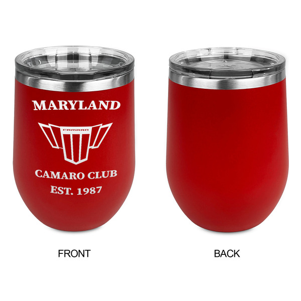 Maryland Camaro Club Logo2 Stainless Wine Tumblers - Red - Single Sided - Approval