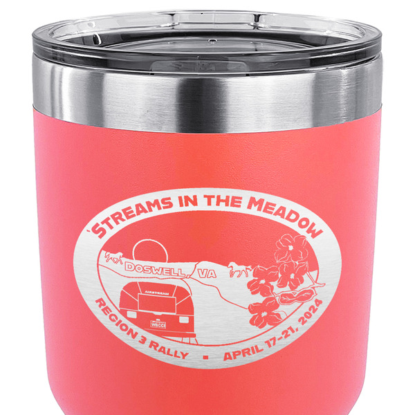 Region 3 - 2024 Rally 30 oz Stainless Steel Ringneck Tumbler - Coral - CLOSE UP