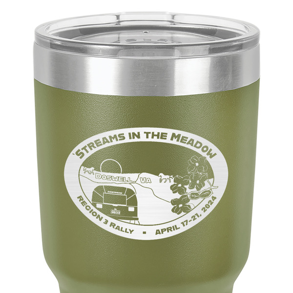 Region 3 - 2024 Rally 30 oz Stainless Steel Ringneck Tumbler - Olive - Close Up