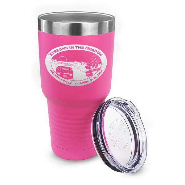 Region 3 - 2024 Rally 30 oz Stainless Steel Ringneck Tumblers - Pink - LID OFF