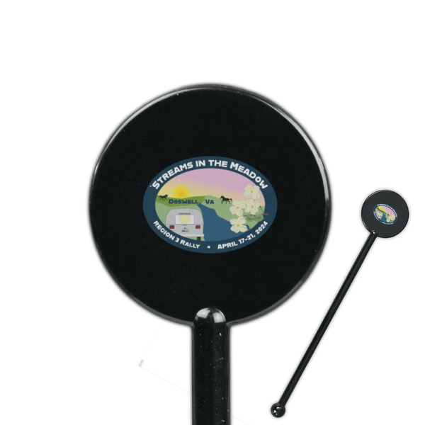 Custom Region 3 - 2024 Rally 5.5" Round Plastic Stir Sticks - Black - Single-Sided