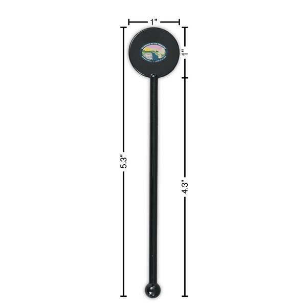 Region 3 - 2024 Rally Black Plastic 5.5" Stir Stick - Round - Dimensions
