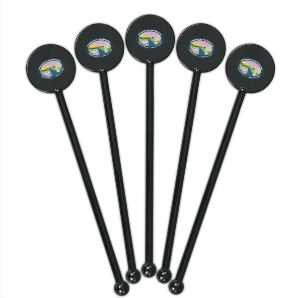 Region 3 - 2024 Rally Black Plastic 5.5" Stir Stick - Round - Fan View