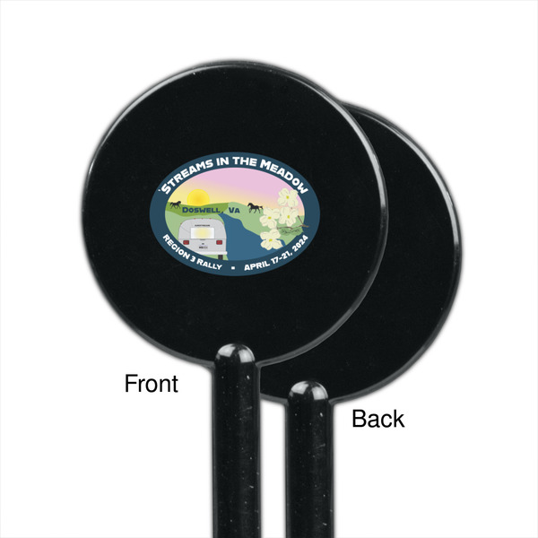 Region 3 - 2024 Rally Black Plastic 5.5" Stir Stick - Single Sided - Round - Front & Back