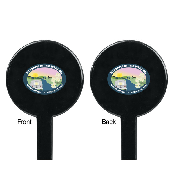 Region 3 - 2024 Rally Black Plastic 7" Stir Stick - Double Sided - Round - Front & Back