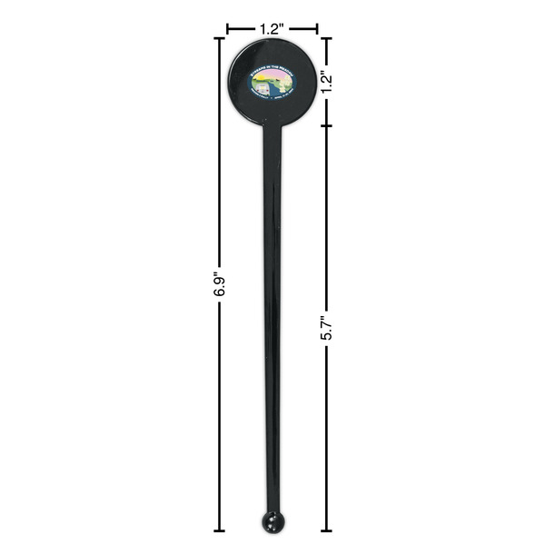 Region 3 - 2024 Rally Black Plastic 7" Stir Stick - Round - Dimensions