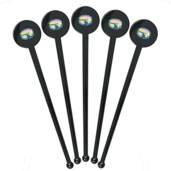 Region 3 - 2024 Rally Black Plastic 7" Stir Stick - Round - Fan View