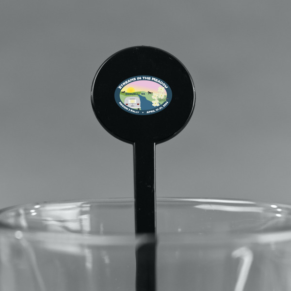 Region 3 - 2024 Rally Black Plastic 7" Stir Stick - Round - Main