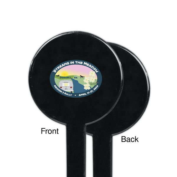 Region 3 - 2024 Rally Black Plastic 7" Stir Stick - Single Sided - Round - Front & Back