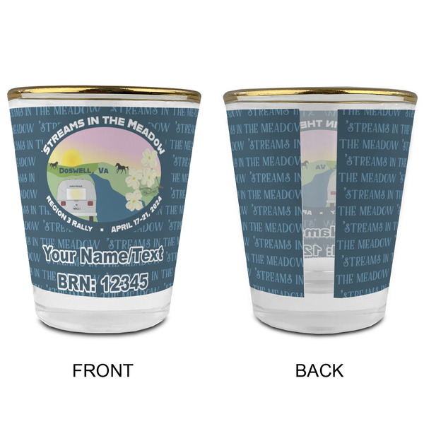 Region 3 - 2024 Rally Glass Shot Glass - Gold Rim - Front & Back