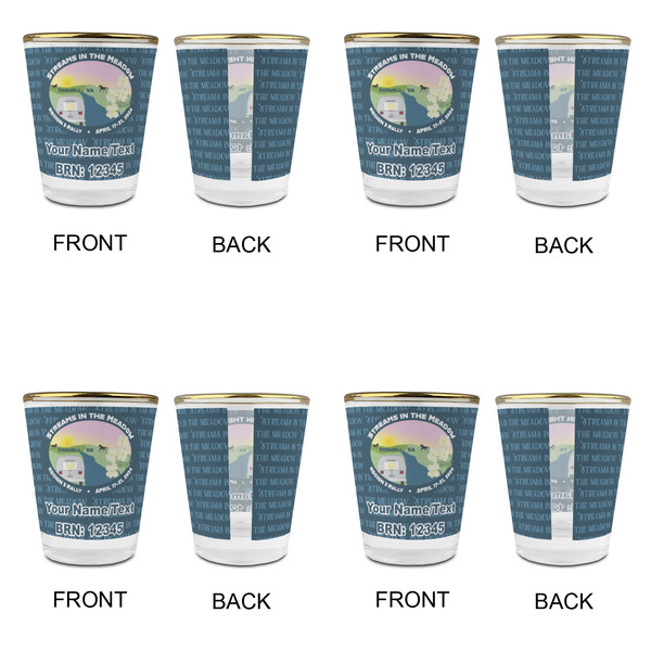 Region 3 - 2024 Rally Glass Shot Glass - Gold Rim - Set of 4 - Front & Back