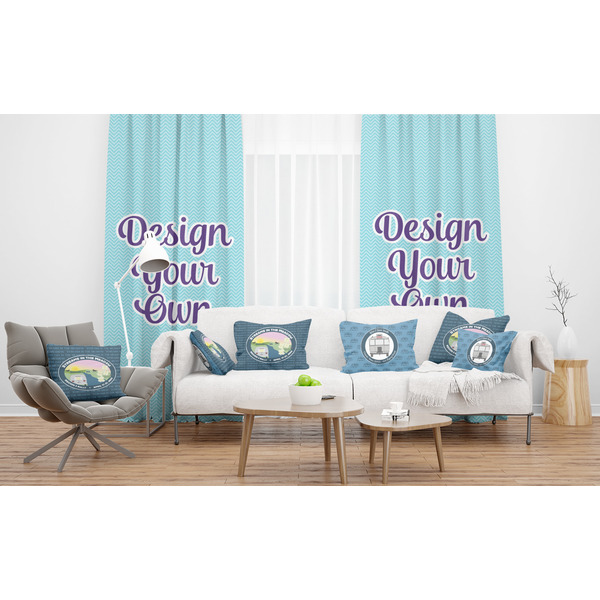 Region 3 - 2024 Rally Sheer and Custom Curtains in Room with Matching Pillows