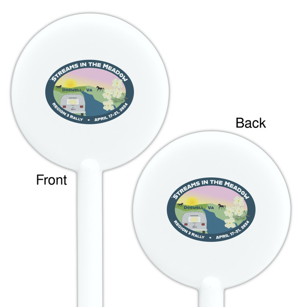 Region 3 - 2024 Rally White Plastic 5.5" Stir Stick - Double Sided - Round - Front & Back