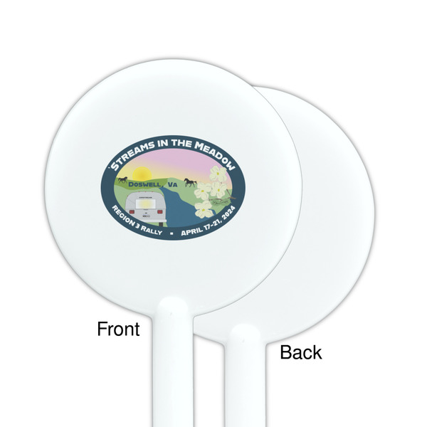 Region 3 - 2024 Rally White Plastic 5.5" Stir Stick - Single Sided - Round - Front & Back