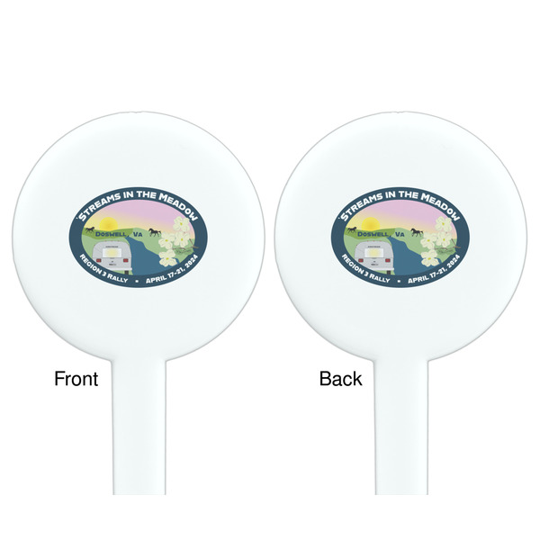 Region 3 - 2024 Rally White Plastic 7" Stir Stick - Double Sided - Round - Front & Back