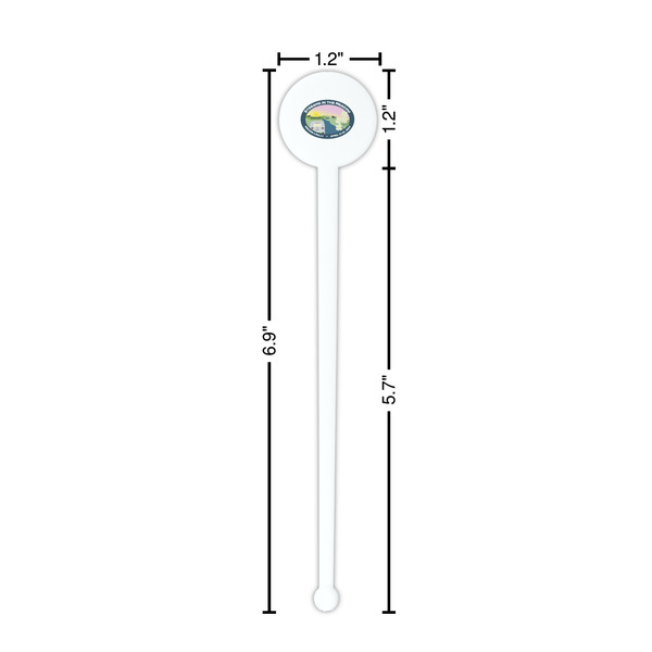 Region 3 - 2024 Rally White Plastic 7" Stir Stick - Round - Dimensions