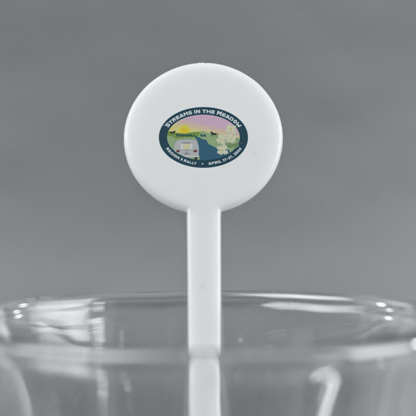 Region 3 - 2024 Rally White Plastic 7" Stir Stick - Round - Main
