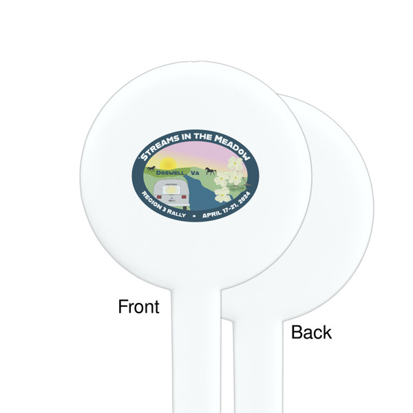 Region 3 - 2024 Rally White Plastic 7" Stir Stick - Single Sided - Round - Front & Back