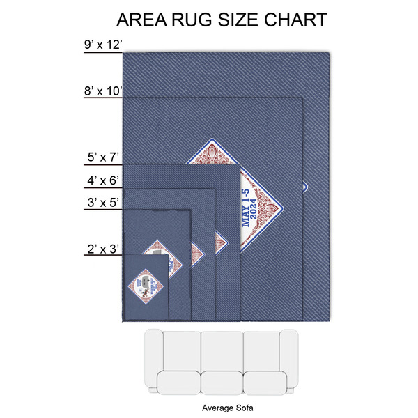 Bandera Region 9 Rally 2'x3' Indoor Area Rugs - Size Chart