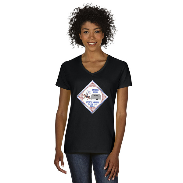 Custom Bandera Region 9 Rally Women's V-Neck T-Shirt - Black