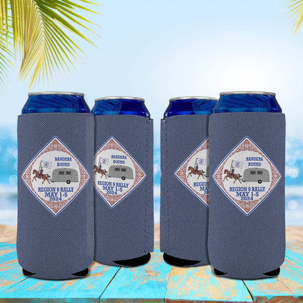 Bandera Region 9 Rally Can Cooler - 16oz - Set of 4 - In Context
