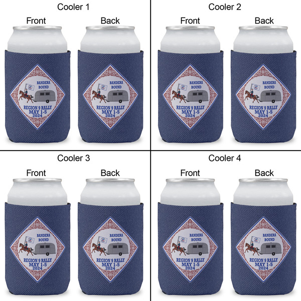 Bandera Region 9 Rally Can Cooler - Standard 12oz - Set of 4 - Front & Back