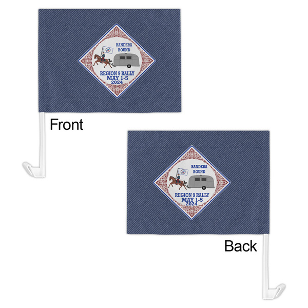 Bandera Region 9 Rally Car Flag - 11" x 8" - Front & Back View