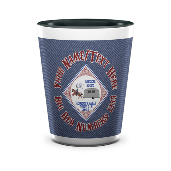 Bandera Region 9 Rally Ceramic Shot Glass - Two Tone - Front
