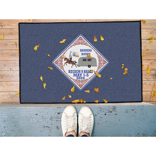 Bandera Region 9 Rally Door Mat - 36"x24" - Lifestyle