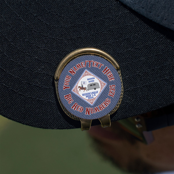 Bandera Region 9 Rally Golf Ball Marker Hat Clip - Gold - On Hat