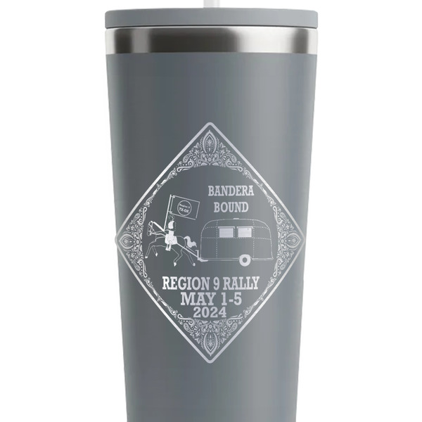 Bandera Region 9 Rally Grey RTIC Everyday Tumbler - 28 oz. - Close Up