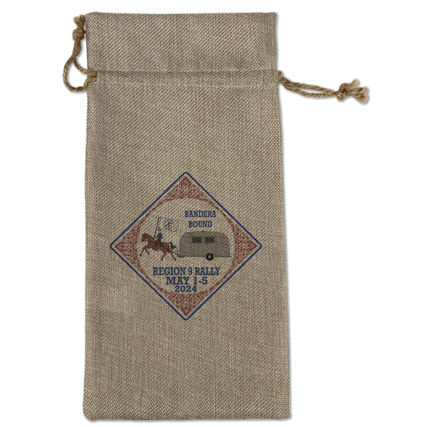 Bandera Region 9 Rally Large Burlap Gift Bags - Front