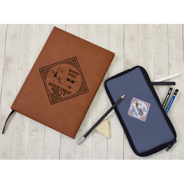 Bandera Region 9 Rally Leather Sketchbook - Large - Double Sided - In Context