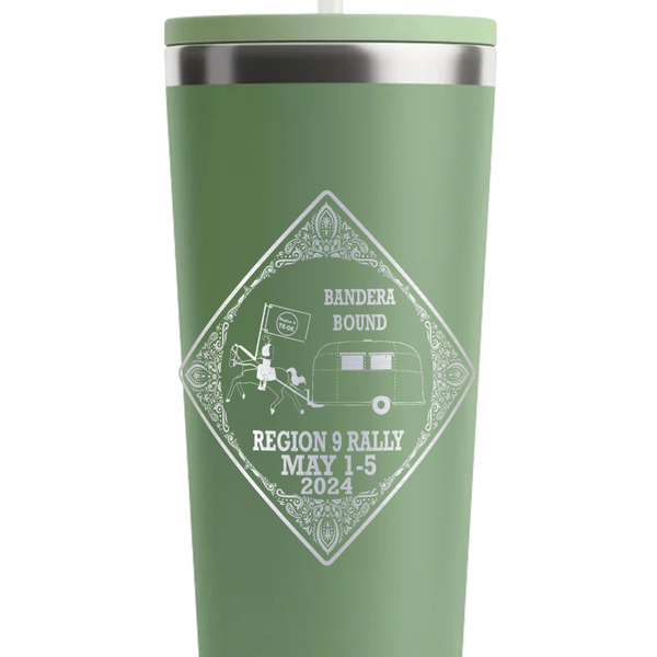 Bandera Region 9 Rally Light Green RTIC Everyday Tumbler - 28 oz. - Close Up