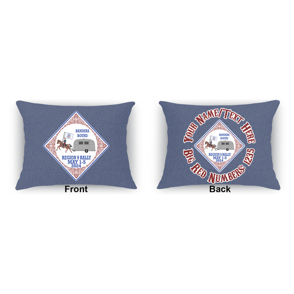 Bandera Region 9 Rally Outdoor Rectangular Throw Pillow (Front and Back)