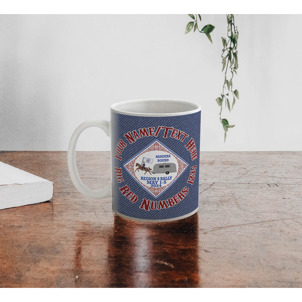 Bandera Region 9 Rally Personalized Coffee Mug - Lifestyle