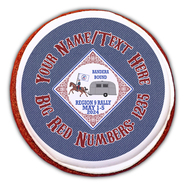 Bandera Region 9 Rally Printed Icing Circle - Large - On Cookie